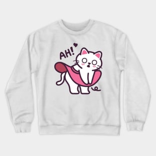 Ah! Cat Skirt Blows Up Crewneck Sweatshirt